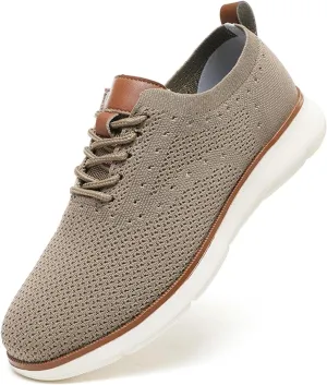 SECHRITE Men's Casual Dress Sneakers: Oxford Mesh Dress Sneakers for Men - Urbans Breeze Shoes Wide Comfort