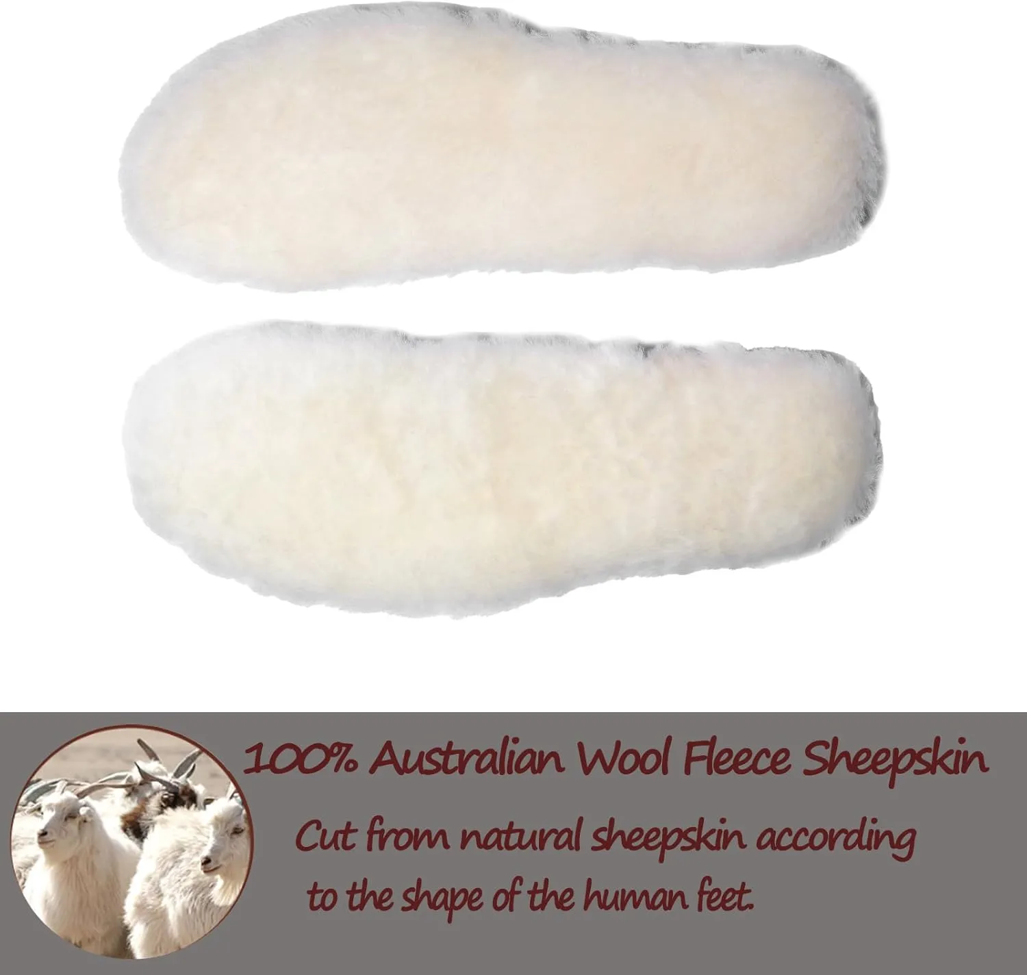 Sheepskin Insoles Flat Feet Orthopedic Arch Support Inserts for Plantar Fasciitis Swollen Feet Pain Relief Neuropathy White Mens 7 Women 9
