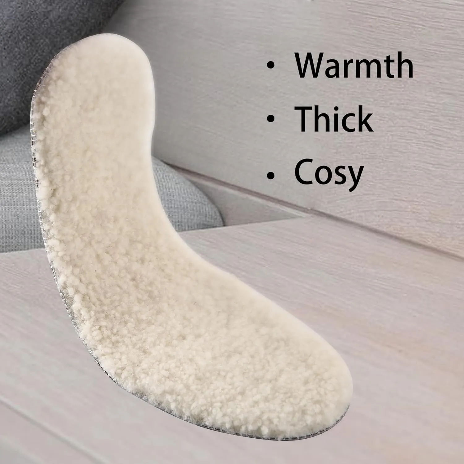 Sheepskin Insoles Men's Women'sPremium Wool Fur Fleece Inserts Cozy Warm Soft