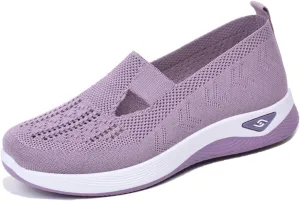Shoes for Women Walking Wove Breathable Soft Sole Sneakers on Arch Support Sneakers Casual Athletic Work Shoes