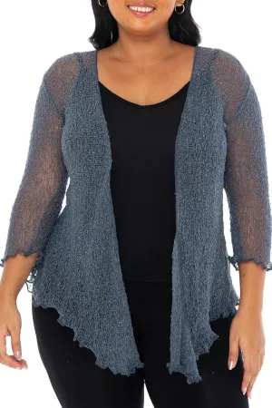 SHU-SHI Womens Plus Size Sheer Shrug Tie Top Open Front Cardigan Lightweight Knit Bolero XL 2X 3X 4X