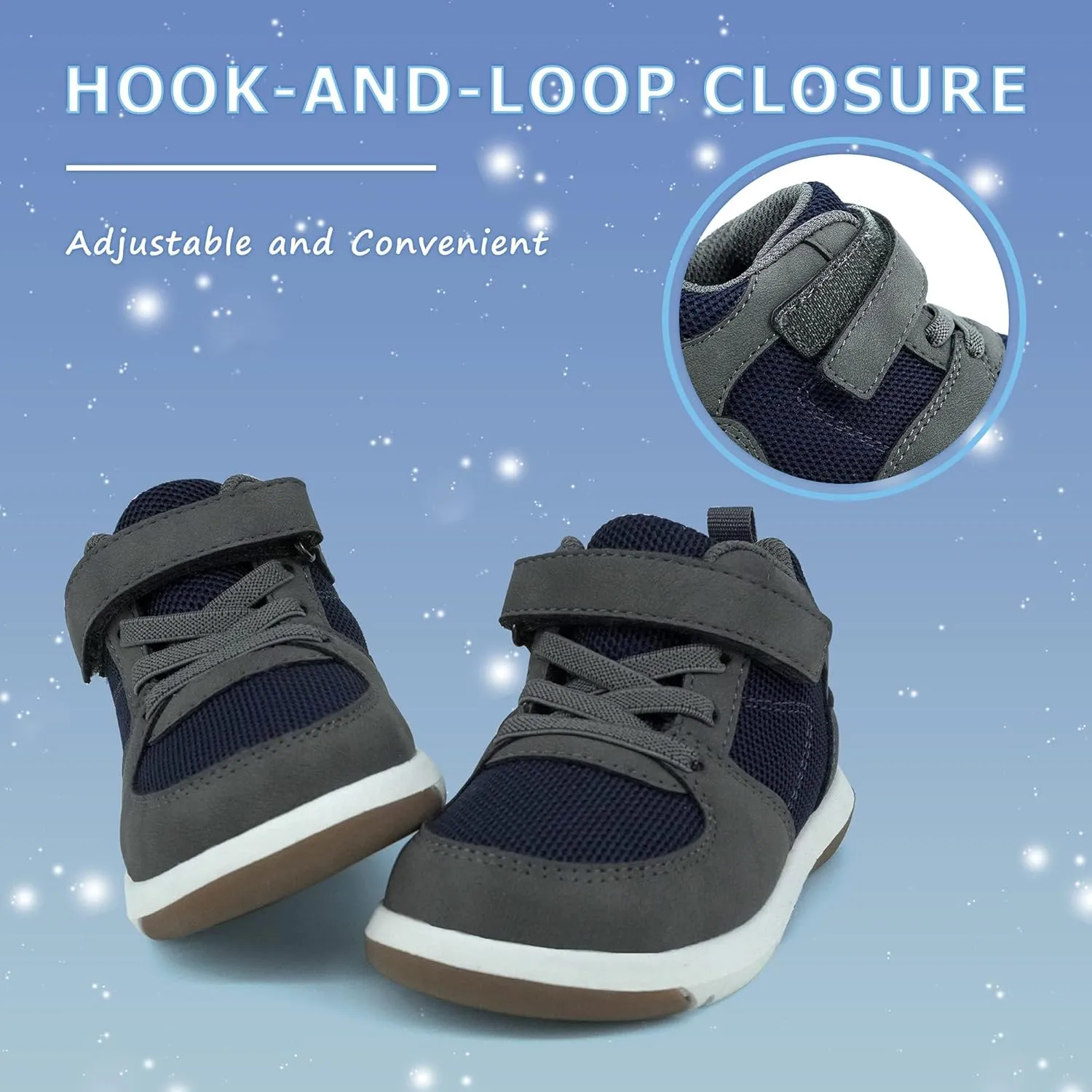 SKYWHEEL Toddler Boys Girls Tennis Shoes Kids Slip On Barefoot Shoes Wide Casual Walking Running Sneakers for Little Kids
