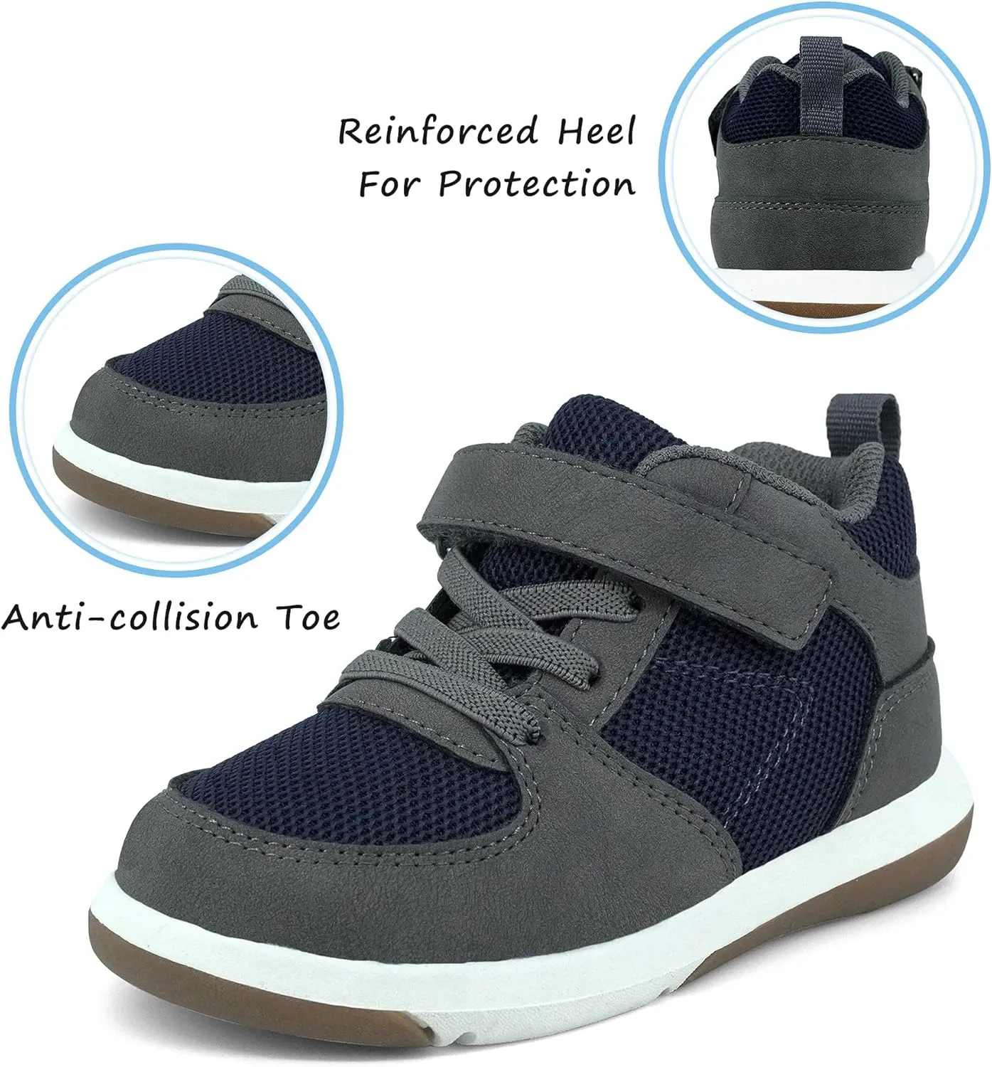 SKYWHEEL Toddler Boys Girls Tennis Shoes Kids Slip On Barefoot Shoes Wide Casual Walking Running Sneakers for Little Kids