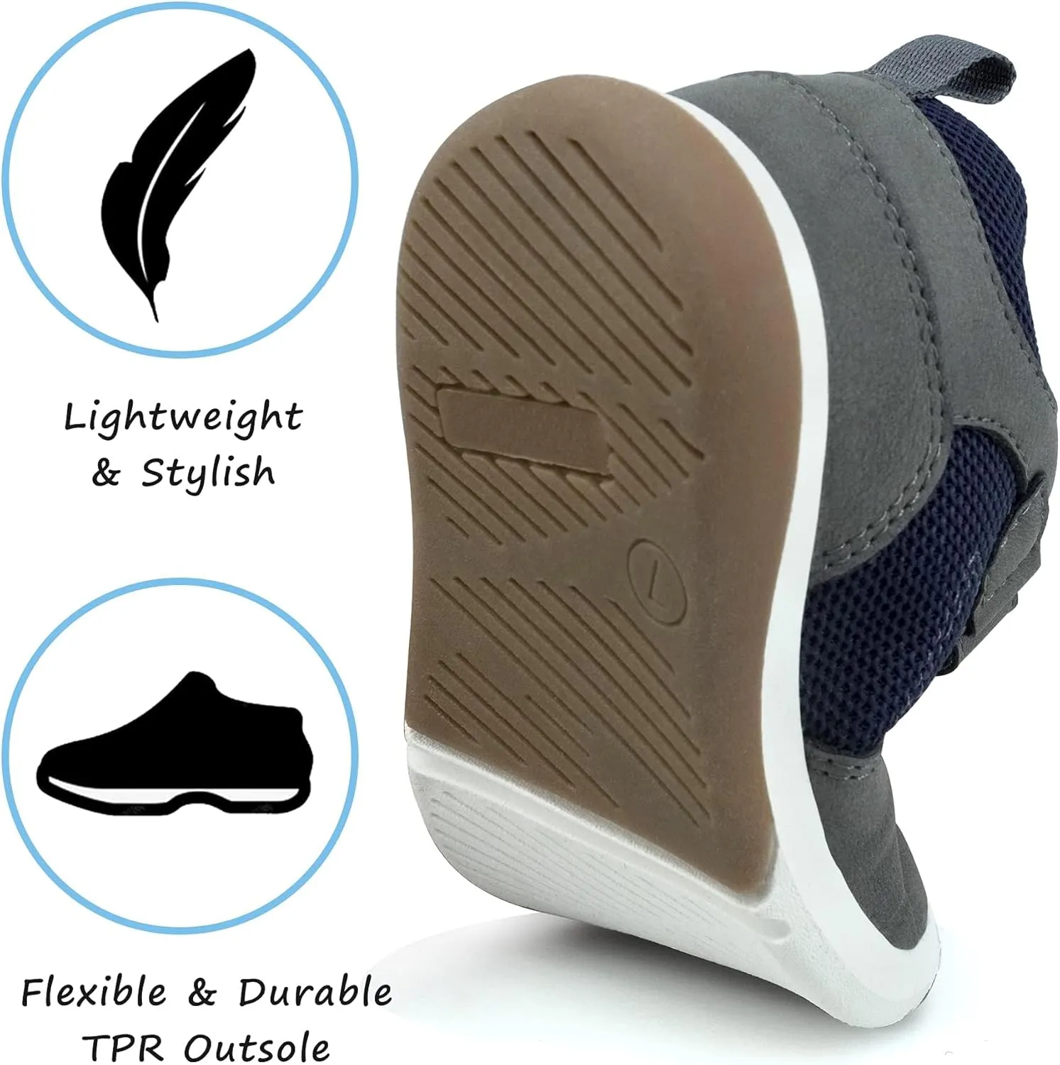 SKYWHEEL Toddler Boys Girls Tennis Shoes Kids Slip On Barefoot Shoes Wide Casual Walking Running Sneakers for Little Kids