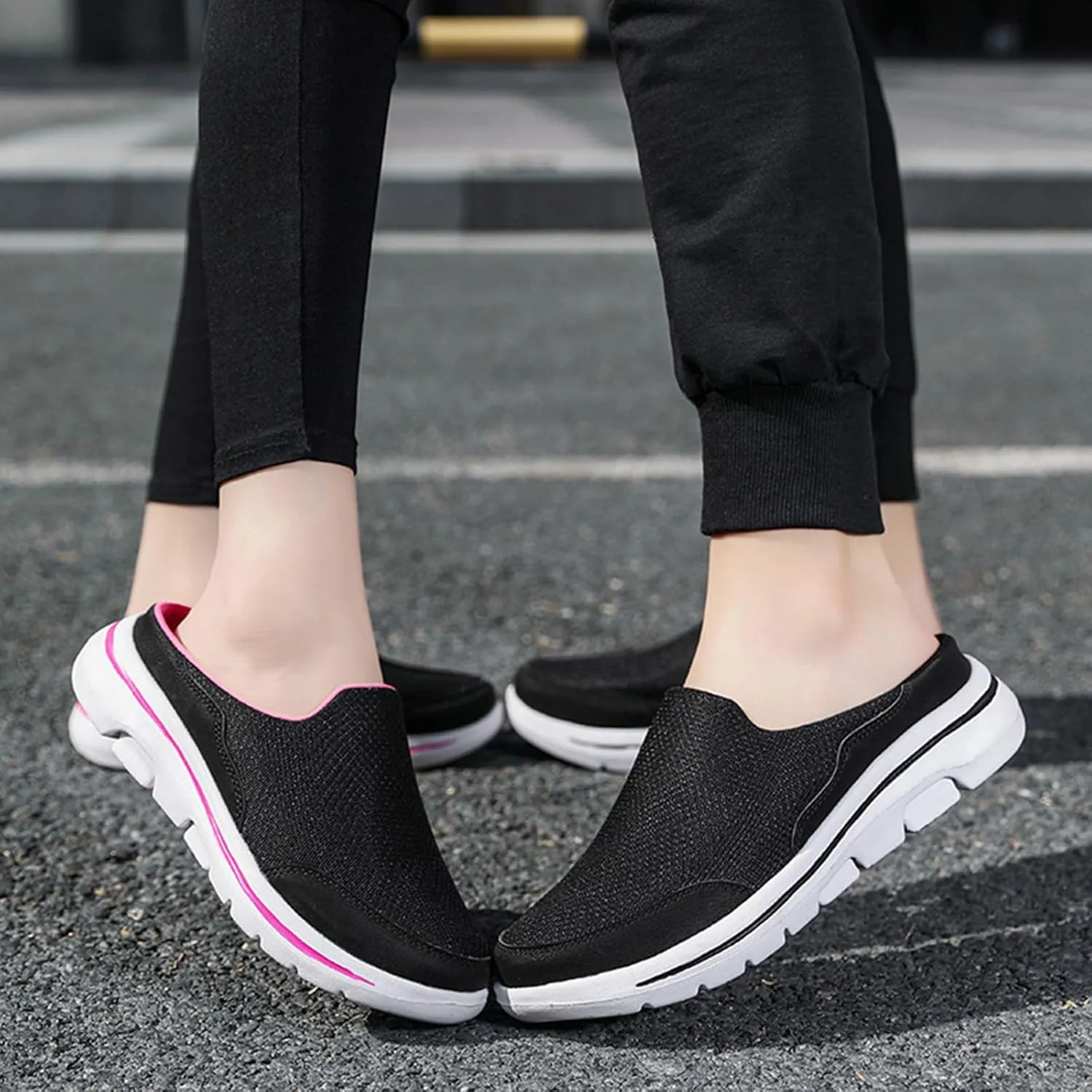 Slip On Mules & Clogs for Womens Mens Lightweight Breathable Mesh Slippers Slip-On Orthopedic Shoes Closed Toe Slides