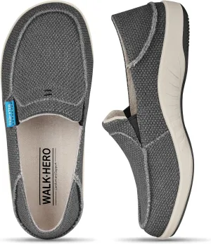 Slip On Shoes Women, Comfortable Loafers for Women Shoes with Arch Support, Orthopedic Walking Boat Shoes Women, Indoor Outdoor House Shoes with Non-Slip Rubber Sole