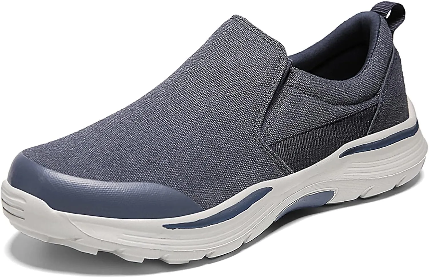 SNEKARMIN Men's Spring/Autumn Canvas Loafers - Comfortable Breathable Driving Shoes, Grey