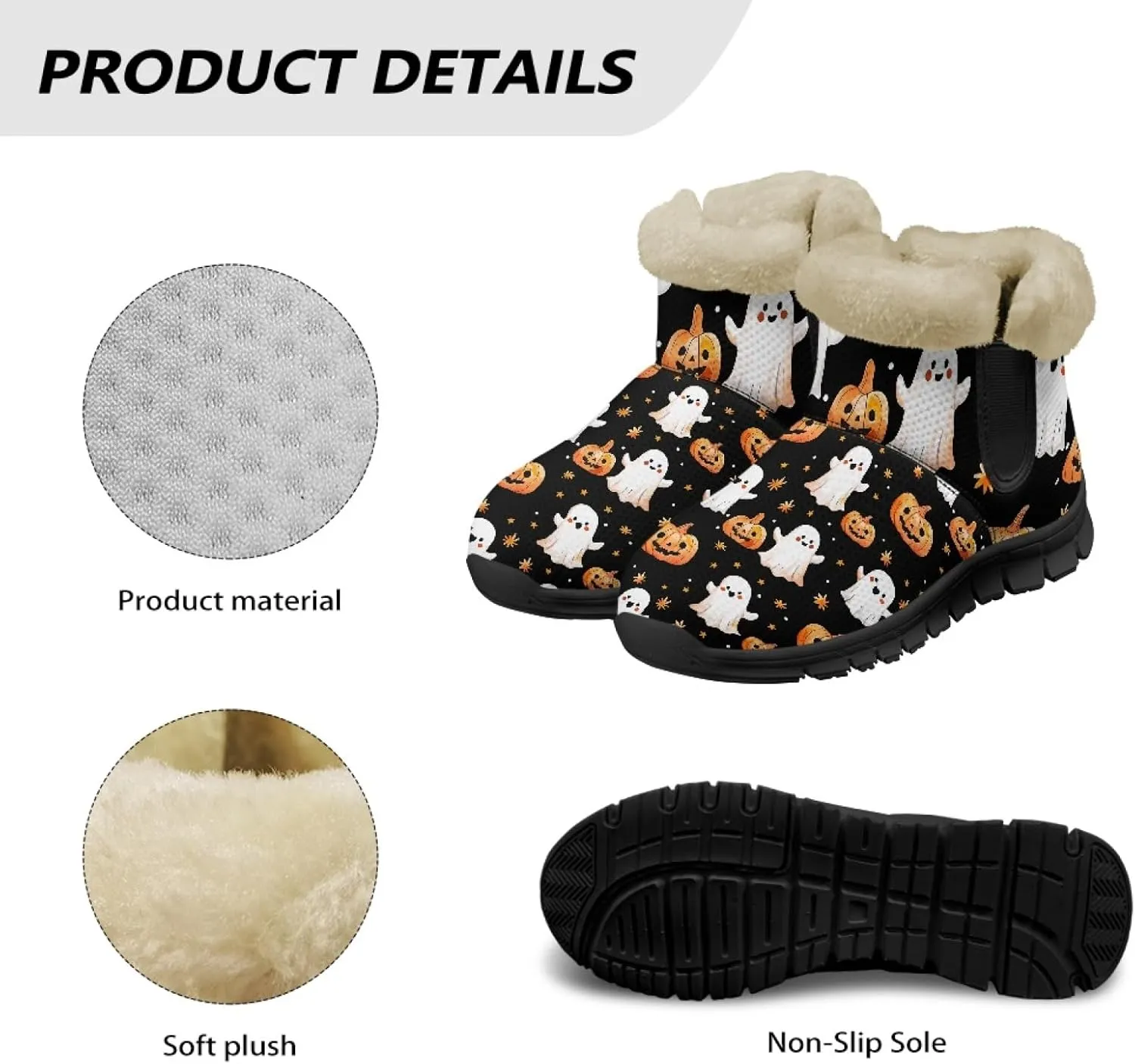 Snow Boots for Women -Fashion Winter Warm Snow Boots Anti-Slip outdoor Furry bootie for men women