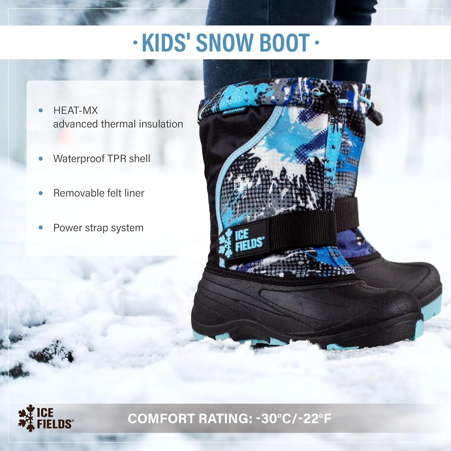 Snowblaster Little and Big Kid High Snow Winter Boots, Warm, Waterproof Shell