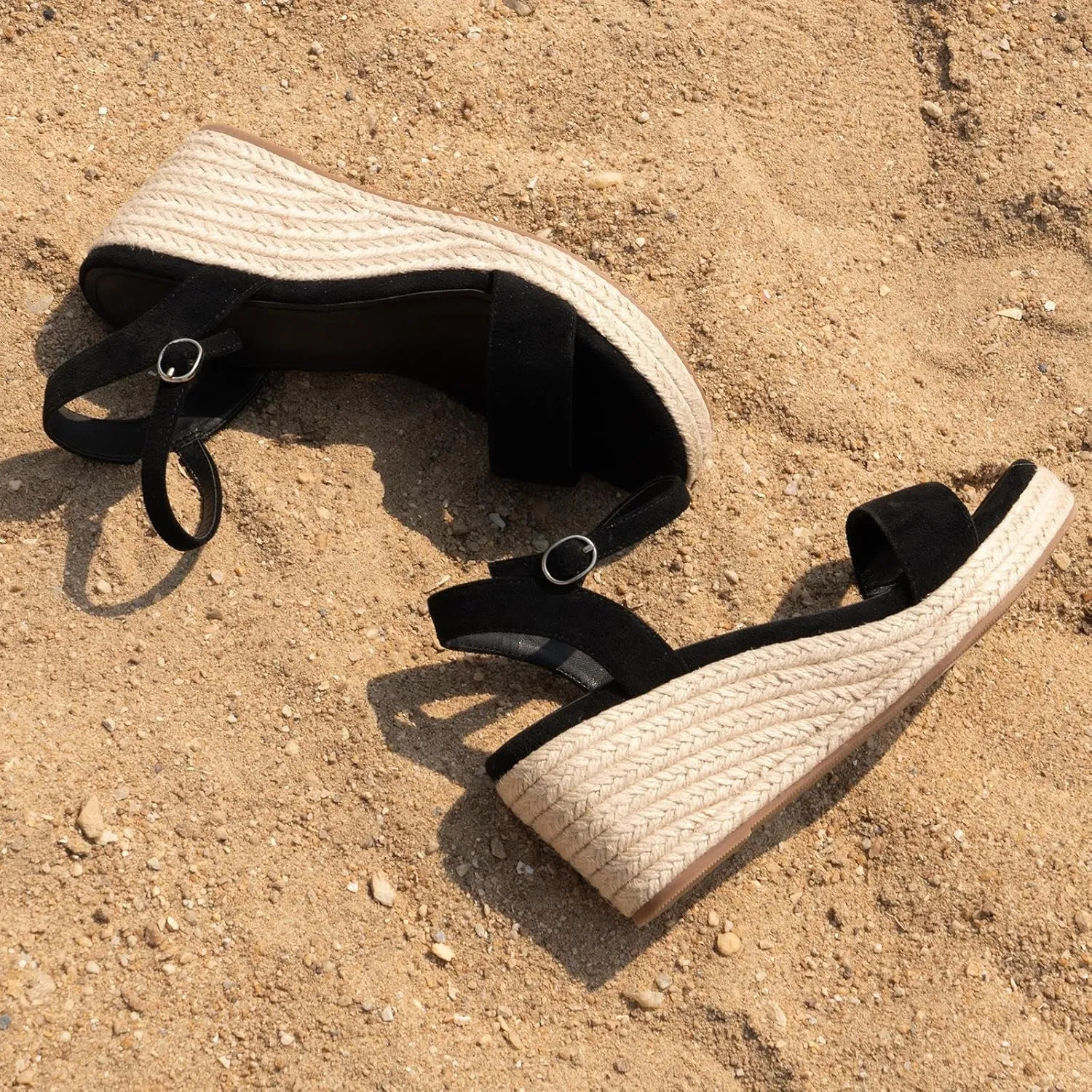 SO SIMPOK Espadrilles Wedge Platform Sandals for Women Ankle Strap Open Toe Sandals Casual Summer Shoes for Wedding Party Dress