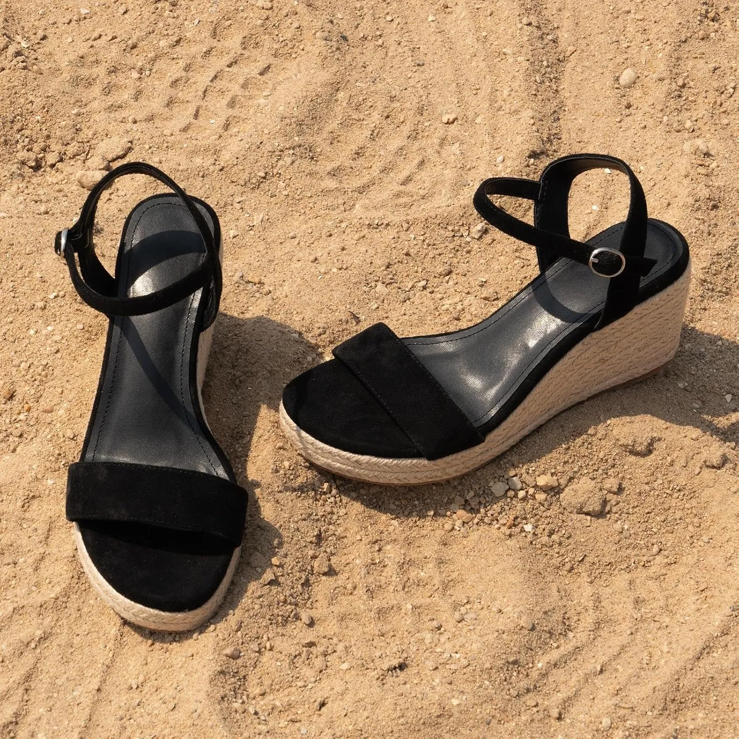 SO SIMPOK Espadrilles Wedge Platform Sandals for Women Ankle Strap Open Toe Sandals Casual Summer Shoes for Wedding Party Dress