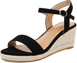 SO SIMPOK Espadrilles Wedge Platform Sandals for Women Ankle Strap Open Toe Sandals Casual Summer Shoes for Wedding Party Dress