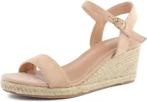 SO SIMPOK Espadrilles Wedge Platform Sandals for Women Ankle Strap Open Toe Sandals Casual Summer Shoes for Wedding Party Dress