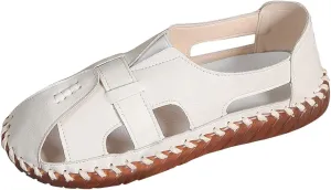 Soft Comfortable Sandals for Women Summer Casual Closed Toe Hollow Out Slip On Loafers Flat Fisherman Sandal Comfy Cute Breathable Orthopedic Beach Cowhide Loafers Comfort Driving Shoes
