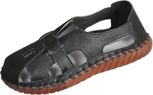 Soft Comfortable Sandals for Women Summer Casual Closed Toe Hollow Out Slip On Loafers Flat Fisherman Sandal Comfy Cute Breathable Orthopedic Beach Cowhide Loafers Comfort Driving Shoes