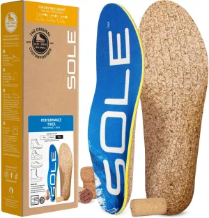 SOLE Performance Thick Plantar Fasciitis Insoles, Men & Women - Arch Support Inserts for Foot Health and Heel Pain Relief, Orthotic Shoe Inserts - Multiple Sizes