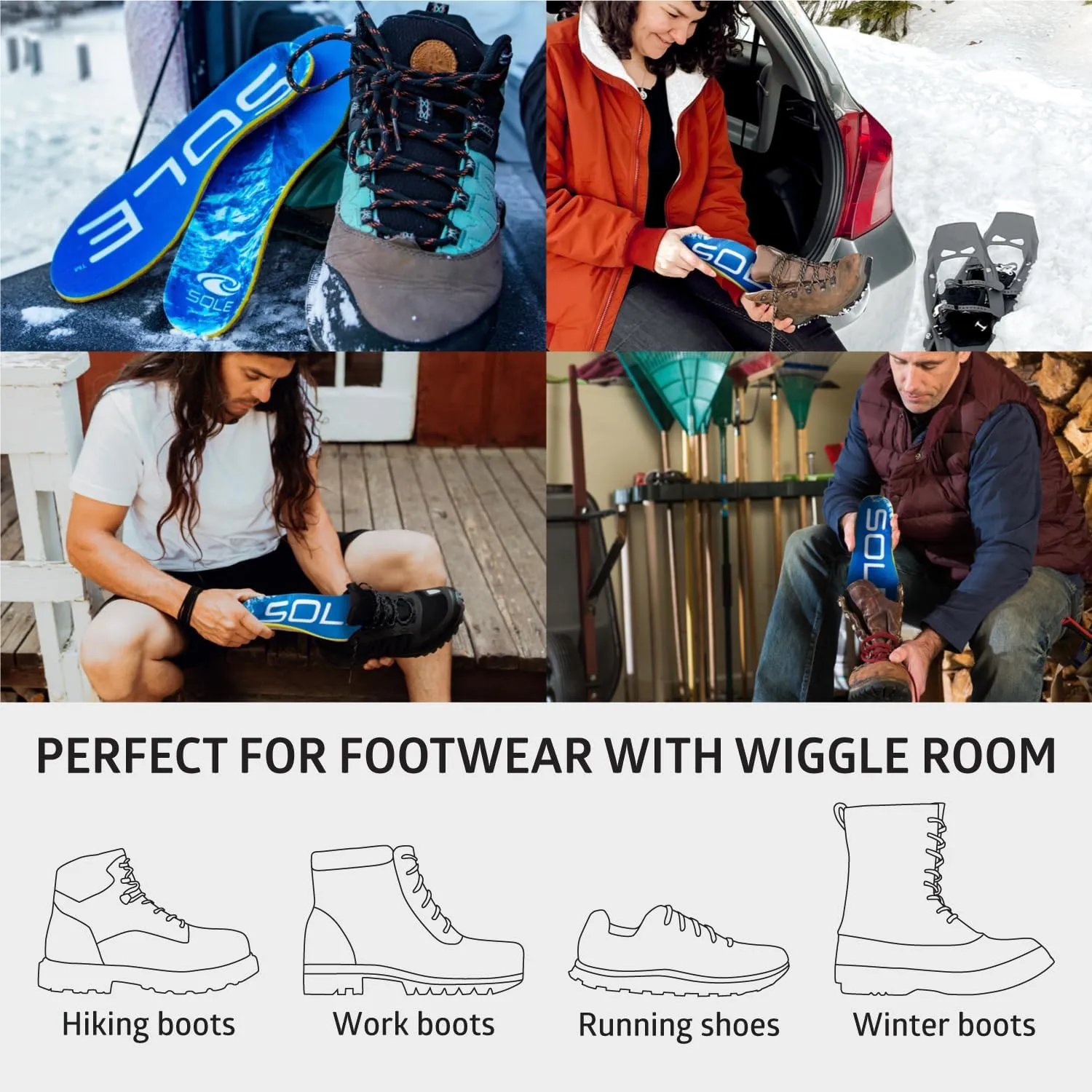 SOLE Performance Thick Plantar Fasciitis Insoles, Men & Women - Arch Support Inserts for Foot Health and Heel Pain Relief, Orthotic Shoe Inserts - Multiple Sizes