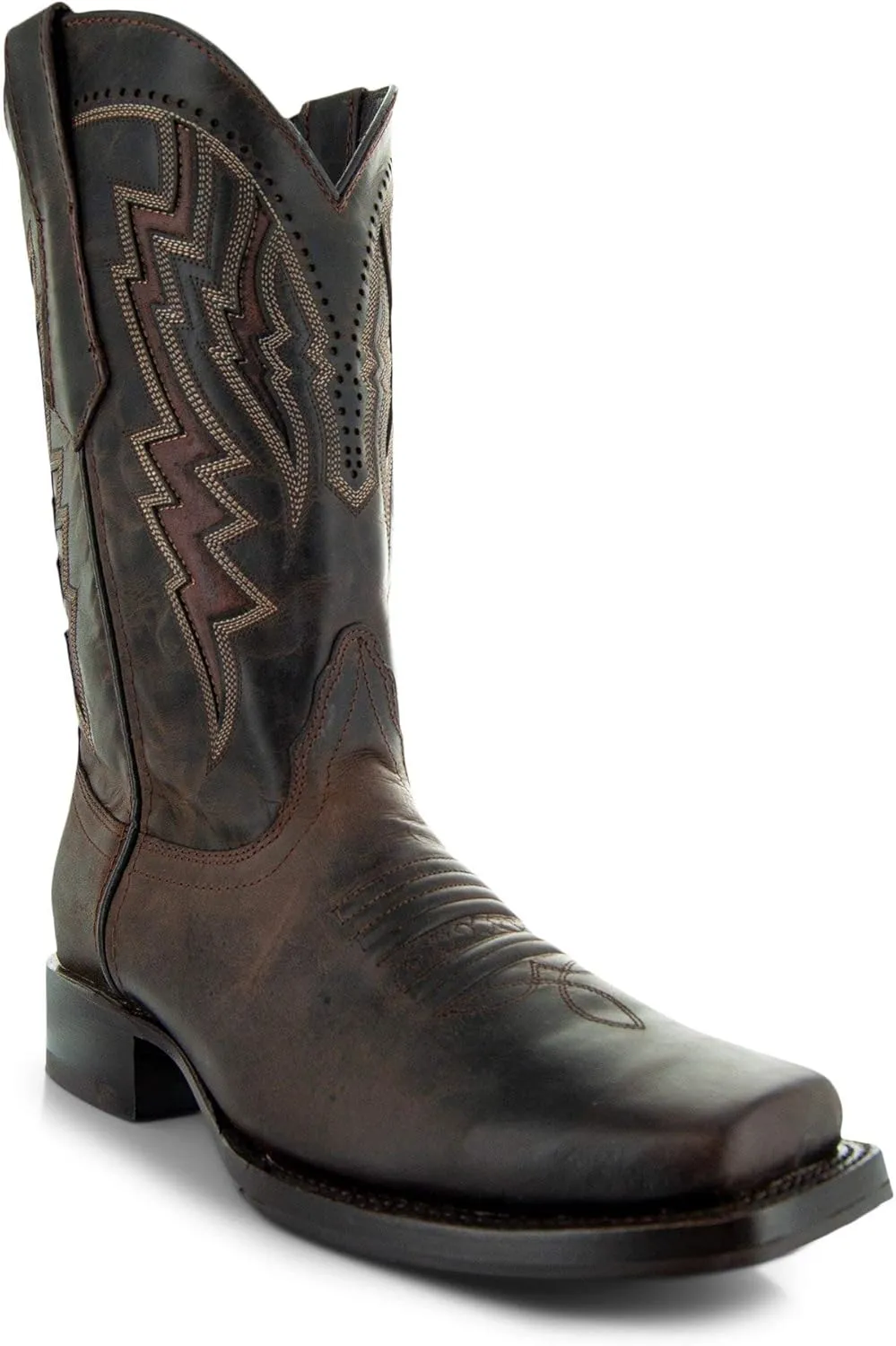 Soto Boots Square Toe Cowboy Boots, Genuine Leather Men's Cowboy Boots, Western Boots For Men H50027