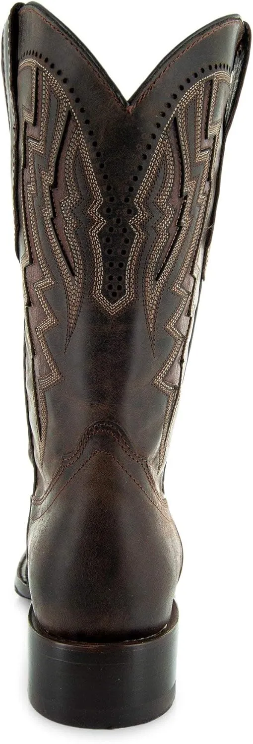 Soto Boots Square Toe Cowboy Boots, Genuine Leather Men's Cowboy Boots, Western Boots For Men H50027
