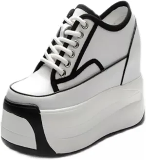 Spring Autumn New Korean Style Fashion Wedges Height Increasing Platform Lace Up Genuine Leather Women Shoes Ladies Sneakers 20240117