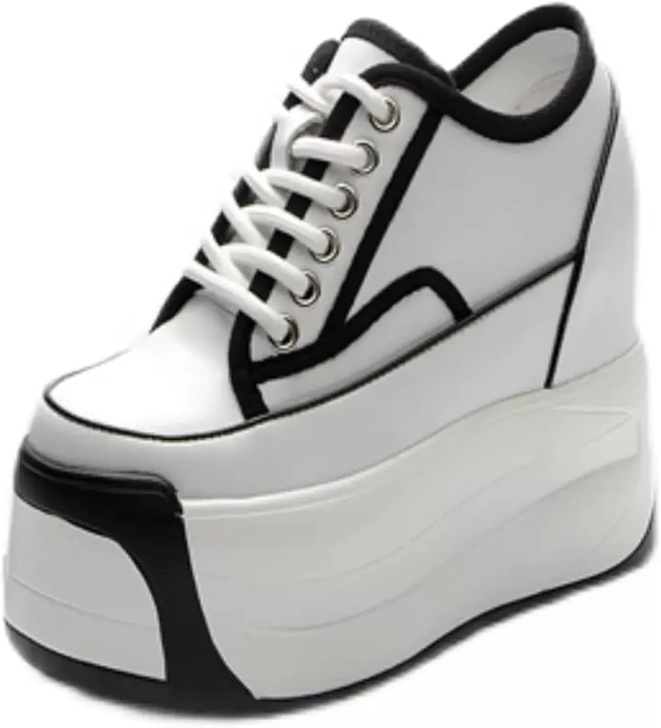 Spring Autumn New Korean Style Fashion Wedges Height Increasing Platform Lace Up Genuine Leather Women Shoes Ladies Sneakers 20240117