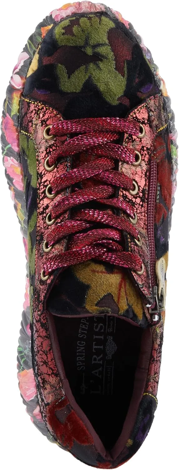 Spring Step L'Artiste Dallyn Women's Playful Sneaker - Mix of Textures & Patterns, Cushioned Comfort, Versatile Style