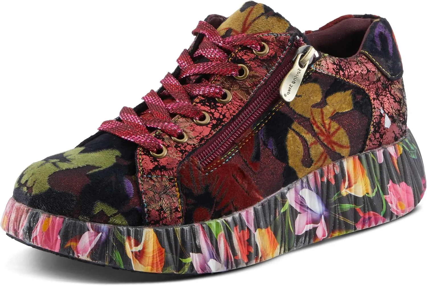 Spring Step L'Artiste Dallyn Women's Playful Sneaker - Mix of Textures & Patterns, Cushioned Comfort, Versatile Style