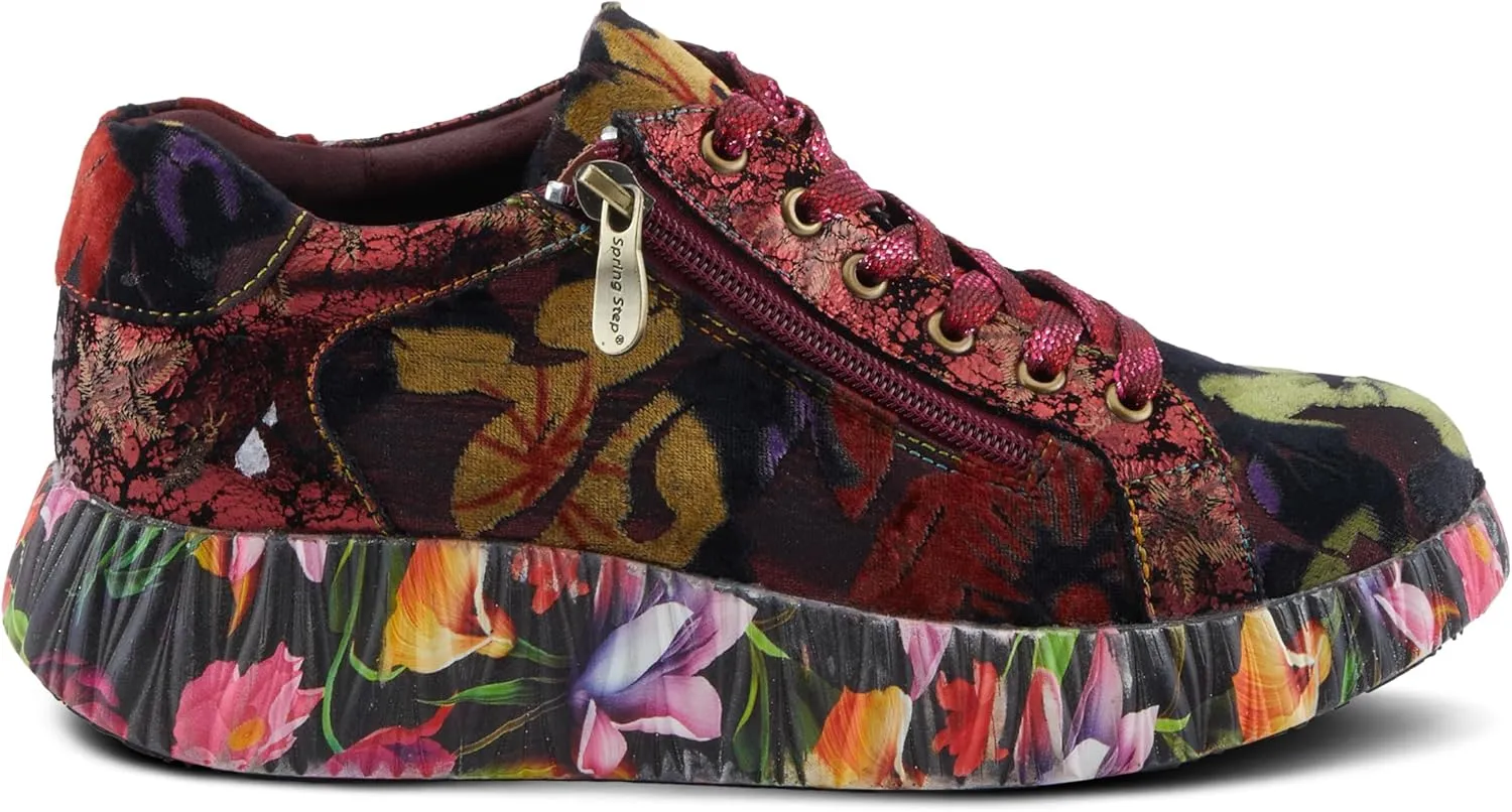 Spring Step L'Artiste Dallyn Women's Playful Sneaker - Mix of Textures & Patterns, Cushioned Comfort, Versatile Style