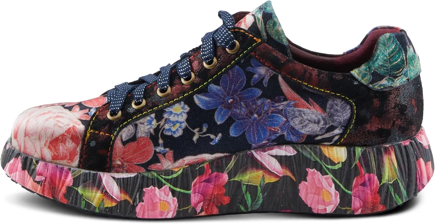 Spring Step L'Artiste Dallyn Women's Playful Sneaker - Mix of Textures & Patterns, Cushioned Comfort, Versatile Style