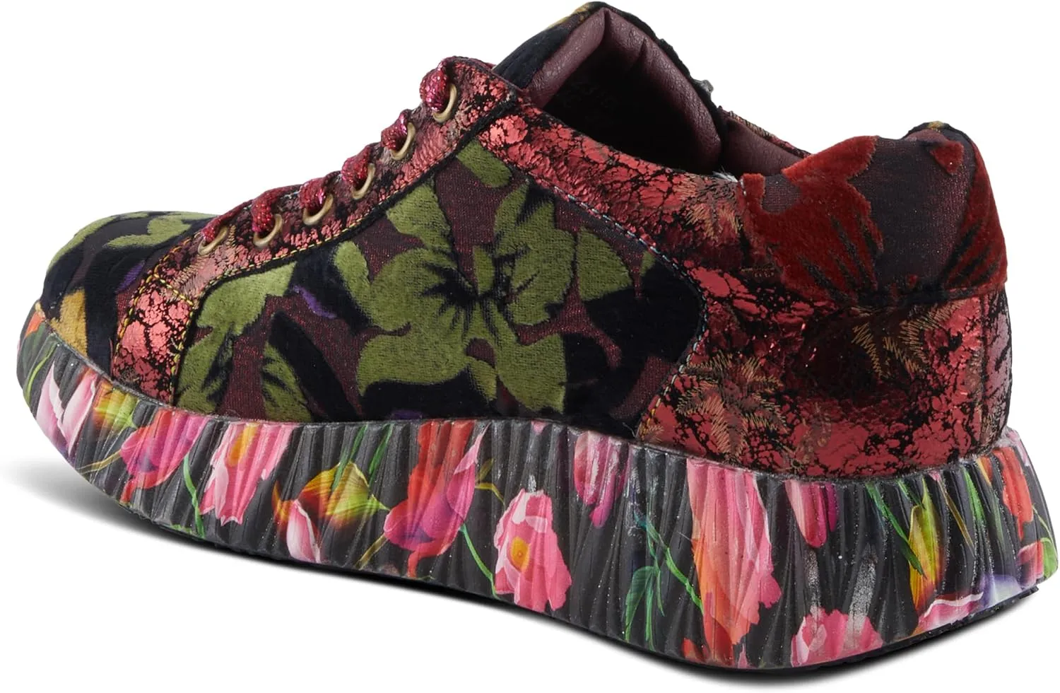 Spring Step L'Artiste Dallyn Women's Playful Sneaker - Mix of Textures & Patterns, Cushioned Comfort, Versatile Style