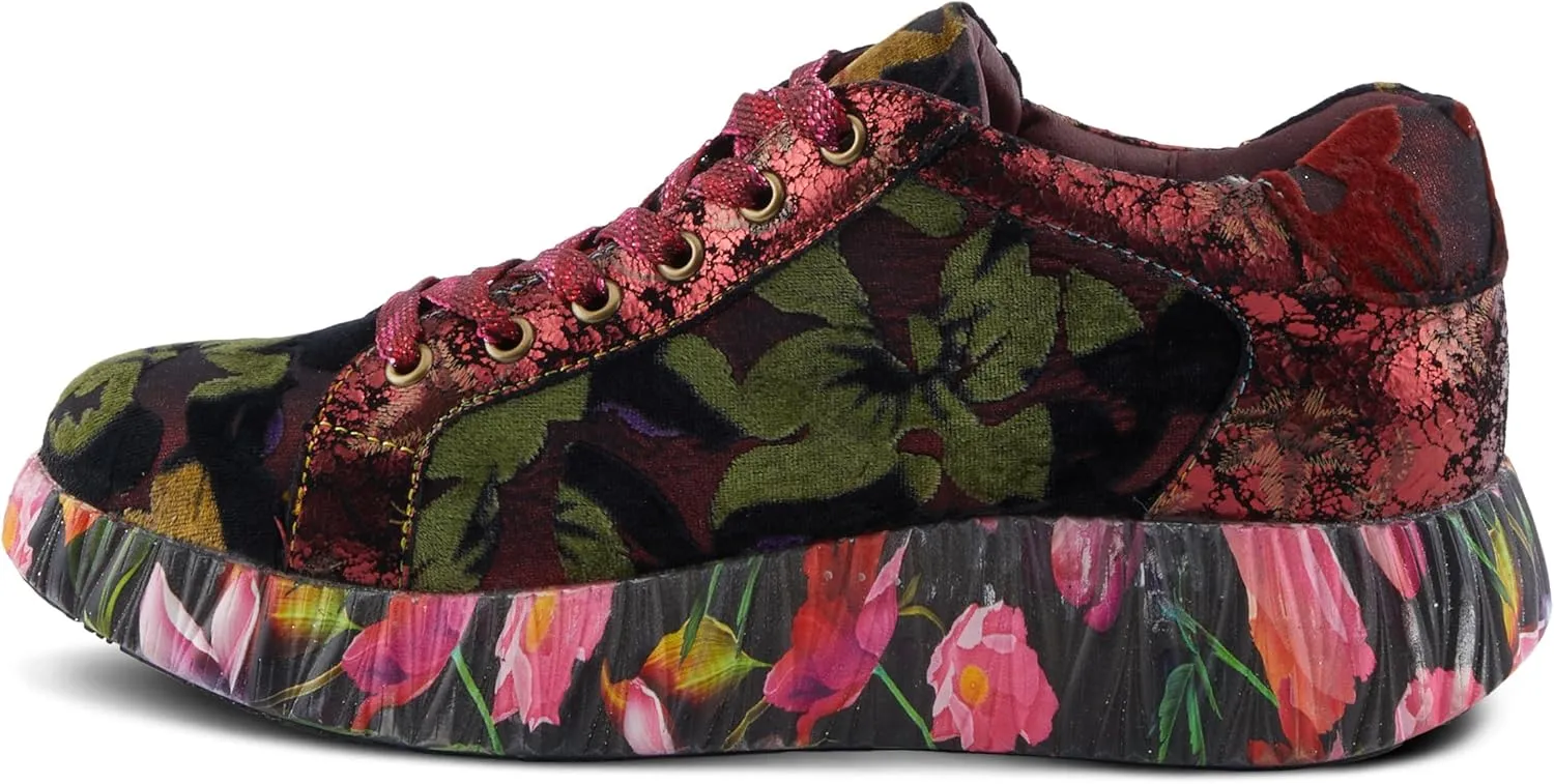 Spring Step L'Artiste Dallyn Women's Playful Sneaker - Mix of Textures & Patterns, Cushioned Comfort, Versatile Style