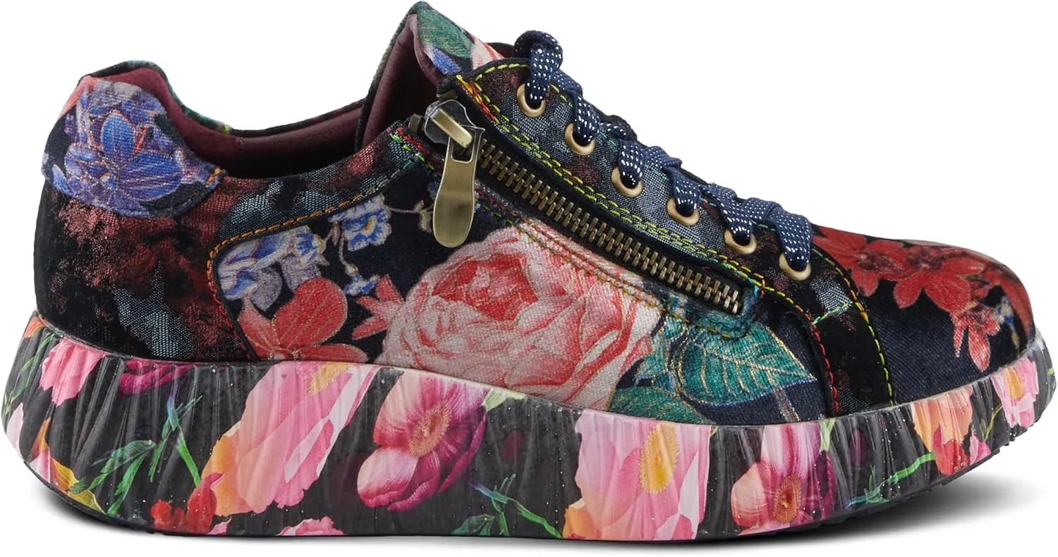 Spring Step L'Artiste Dallyn Women's Playful Sneaker - Mix of Textures & Patterns, Cushioned Comfort, Versatile Style