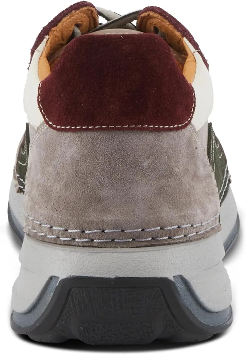 Spring Step Women's Booker Sneakers with Premium Leathers, Geometric Pattern, and Removable Insoles