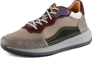 Spring Step Women's Booker Sneakers with Premium Leathers, Geometric Pattern, and Removable Insoles