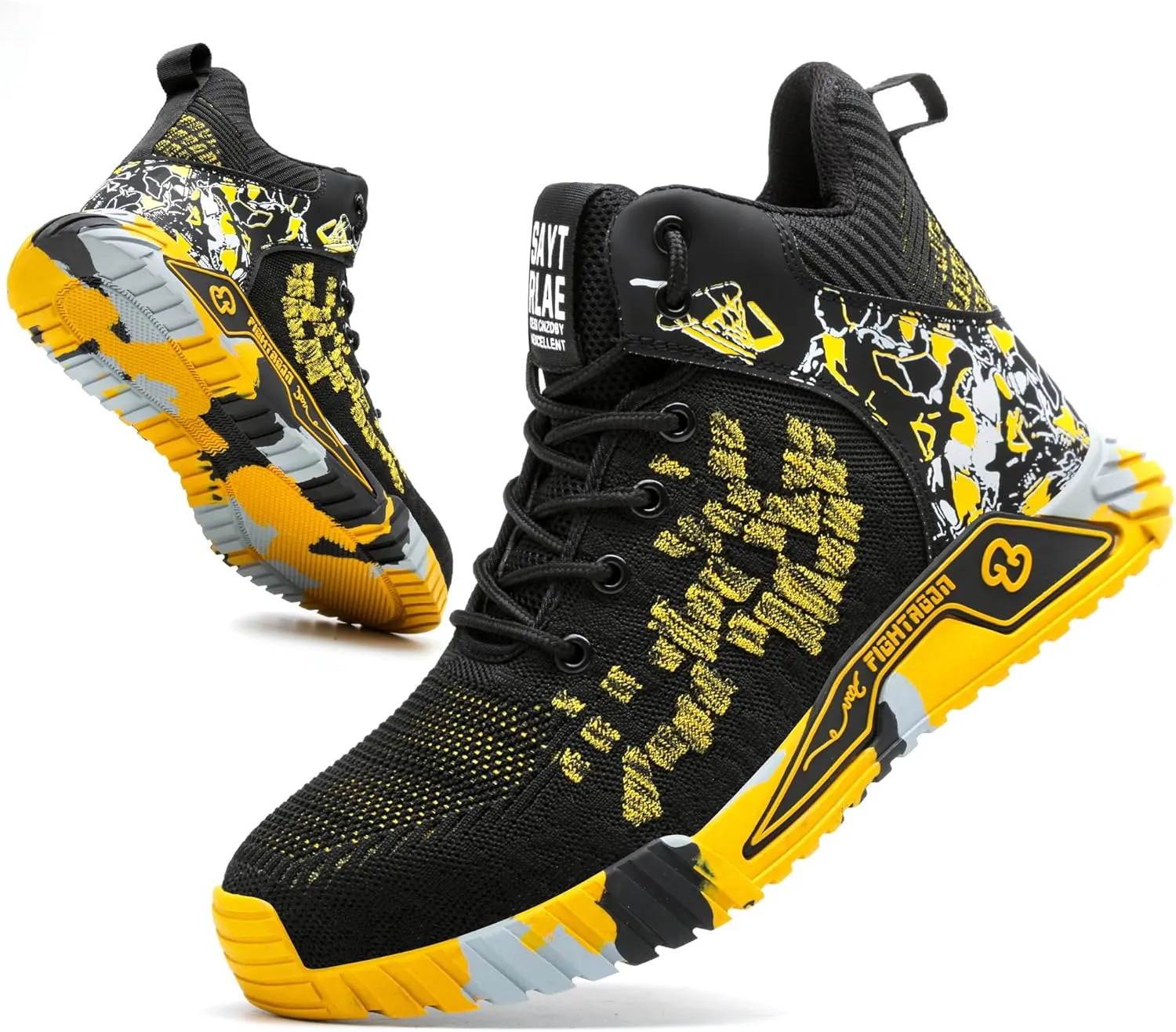 Steel Toe Shoes for Men Work Safety Footwear Slip Resistant Puncture-Proof Industrial Safety Shoes Comfortable Breathable Steel Toe Sneakers