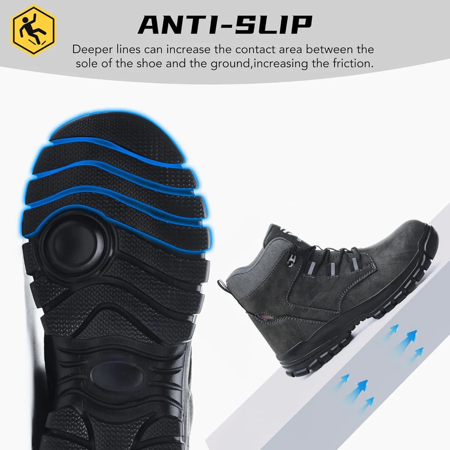 Steel Toe Work Boots for Men Women Slip Resistant Puncture-Resistant Lightweight Safety Shoes Industrial & Construction Work Boots