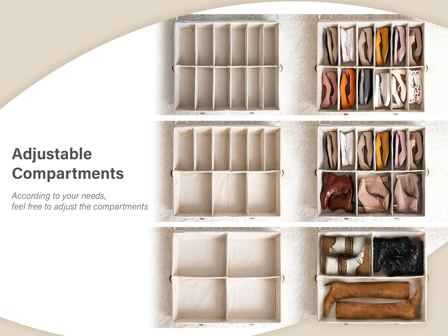StorageWorks Under Bed Shoe Storage Organizer, Underbed Shoes Container with Adjustable Dividers, Shoe Storage Basket with Cover, Grey, 2-Pack, Space-Saving Shoe Box Fits up to 24 Pairs