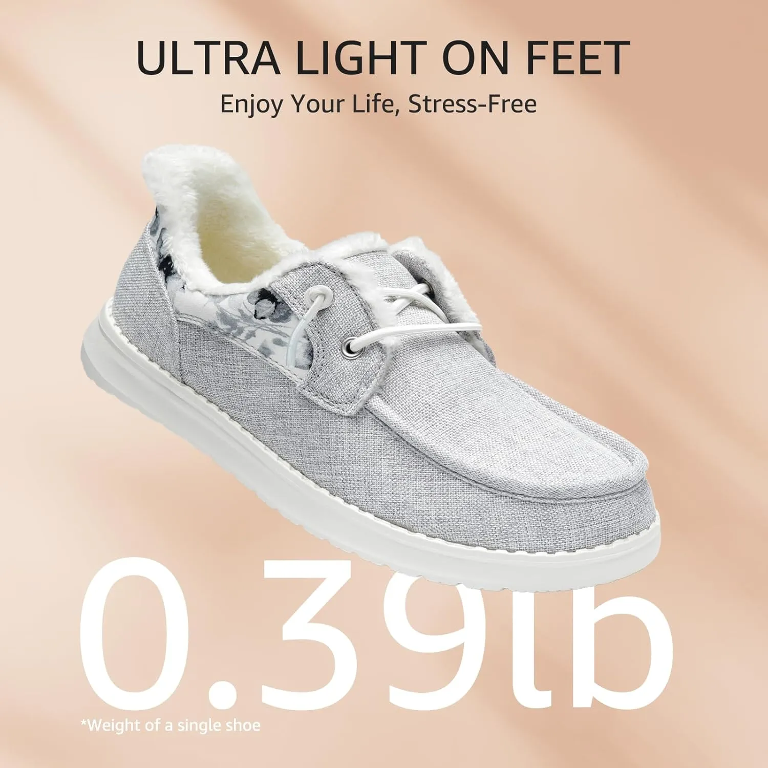 STQ Fur Lined Slip on Loafers for Women Plantar Fasciitis Relief Sneakers Comfort Orthopedic Maternity Shoes for Travel