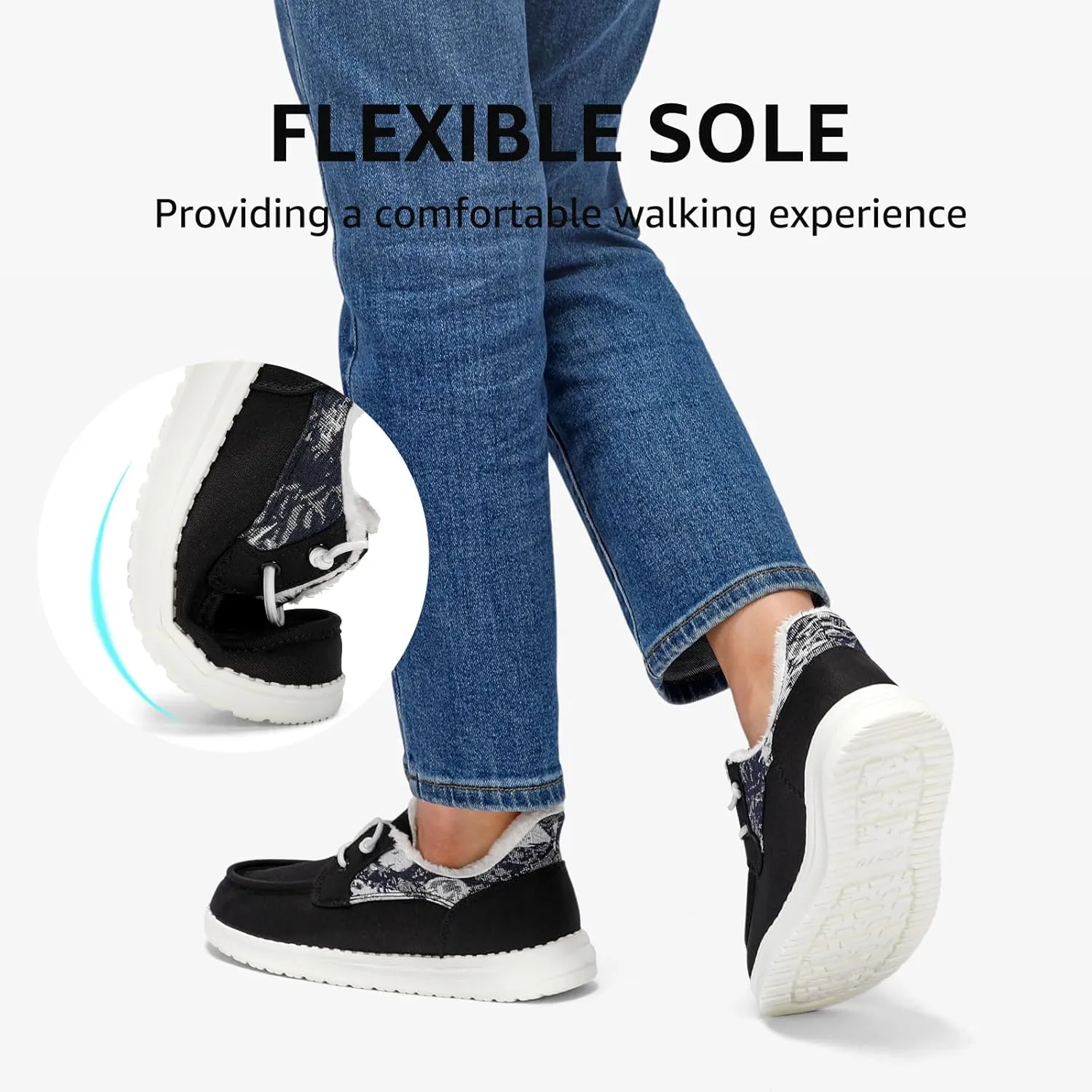 STQ Fur Lined Slip on Loafers for Women Plantar Fasciitis Relief Sneakers Comfort Orthopedic Maternity Shoes for Travel