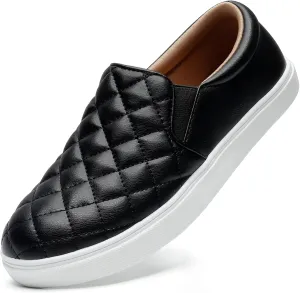 STQ Loafers for Women Memory Foam Slip On Sneakers EleeS Quilted 1.0 Comfort Fall Shoes