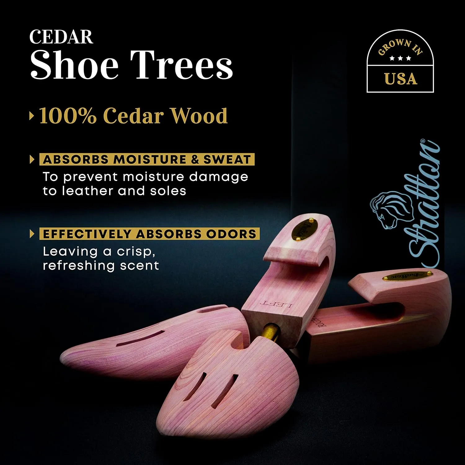 Stratton Cedar Shoe Tree - Shoe Trees for Men & Women, Sneakers, Widener & Shaper | GROWN IN USA