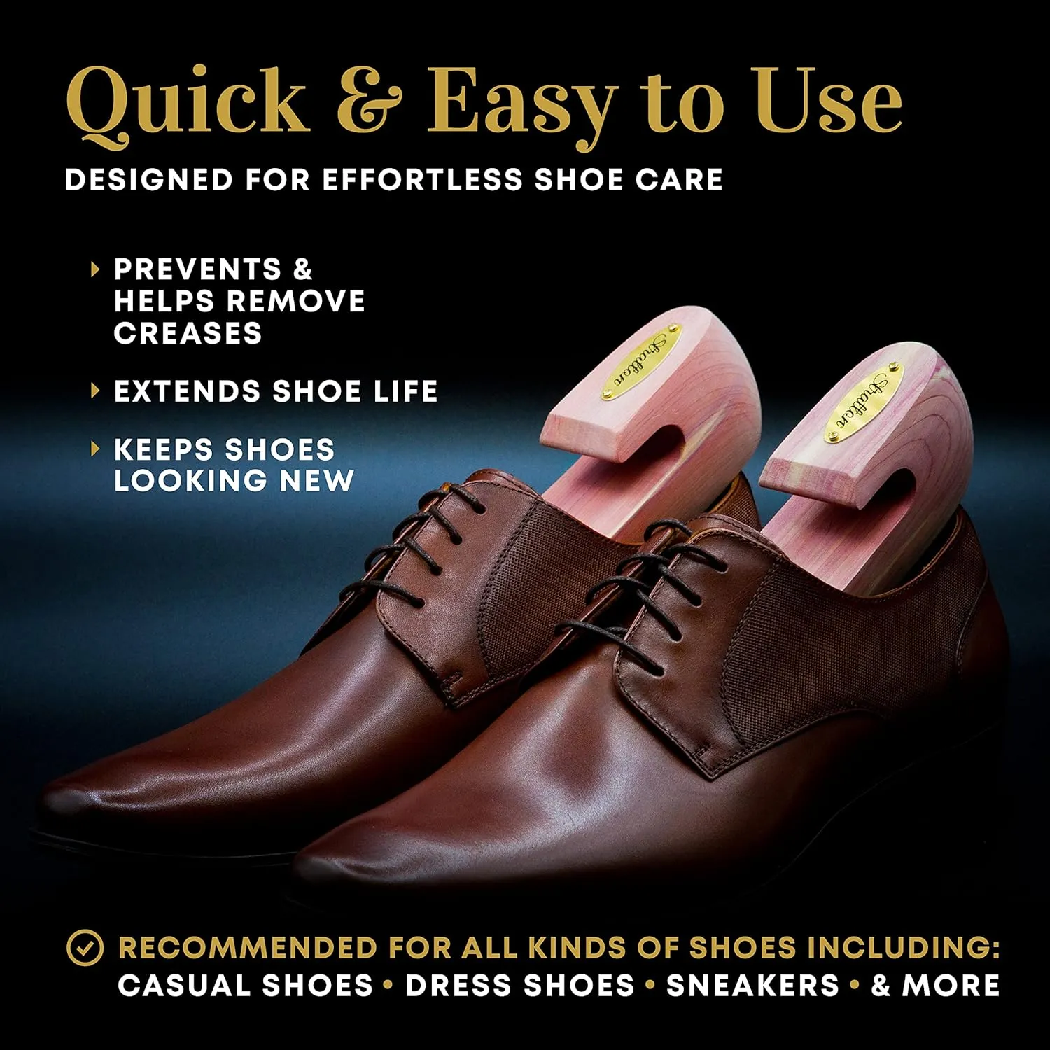 Stratton Cedar Shoe Tree - Shoe Trees for Men & Women, Sneakers, Widener & Shaper | GROWN IN USA