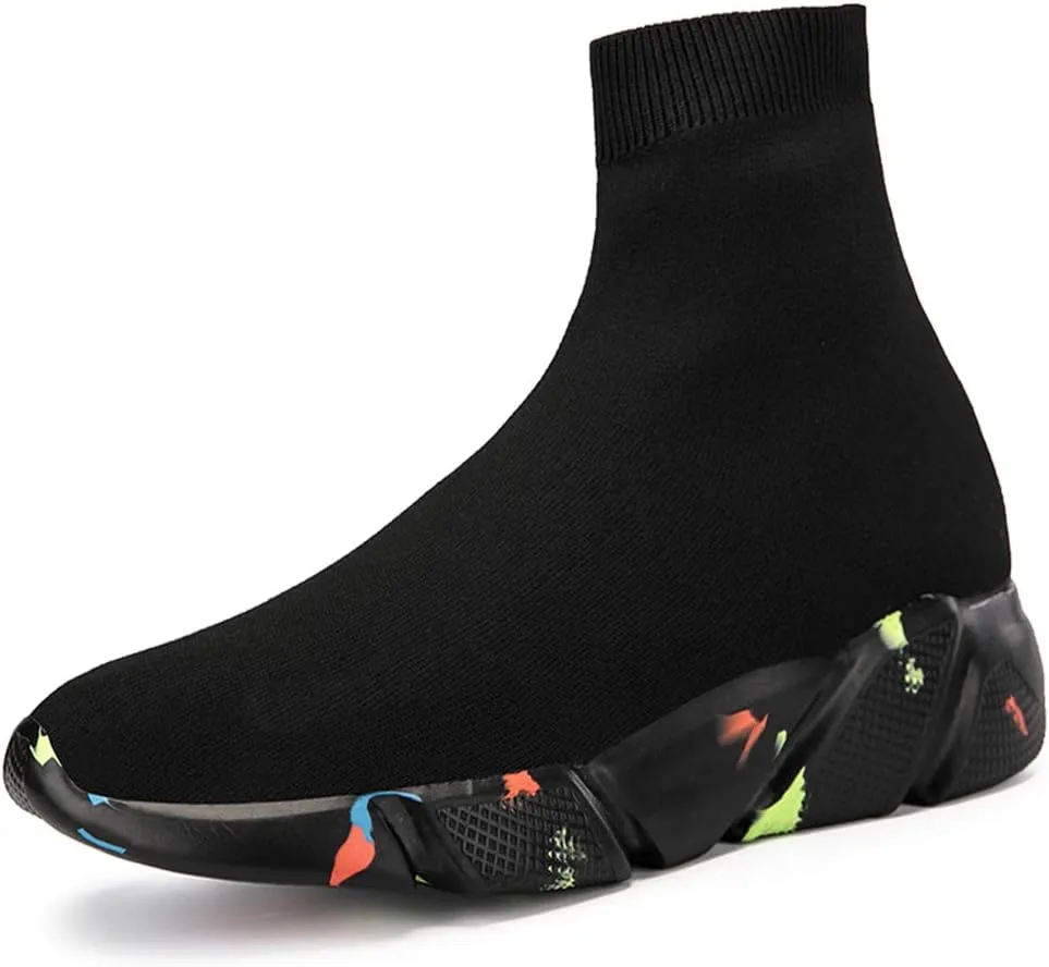 SUNROLAN Fashion Sneakers for Men Lightweight Athletic Running Shoes Breathable Walking Sock Shoes