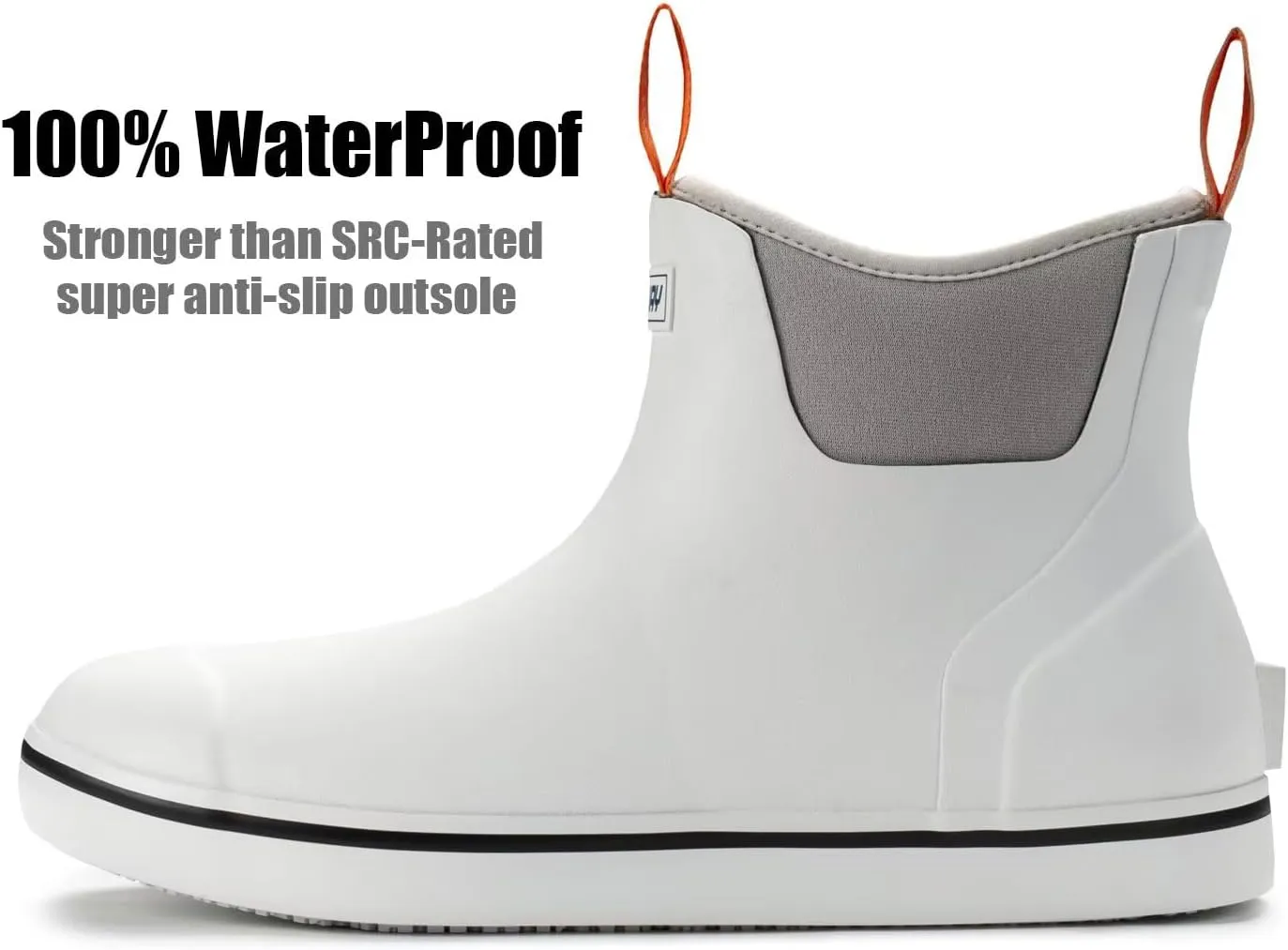SUREWAY Men's Deck Boots Professional Non-Slip Fishing & Ankle Boating Boot Waterproof Rain Boots, Lightweight Neoprene Rubber Deck Boots