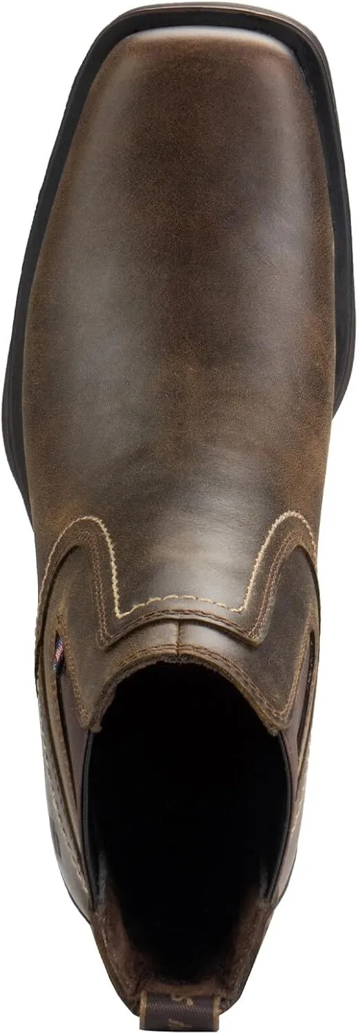 SUREWAY Mens Western Chelsea Cowboy Boots for Men Square Toe,All-Weather Rugged Slip-On Work/Casual/Dress Boots Shoes for Men,Built for Comfort & Durability