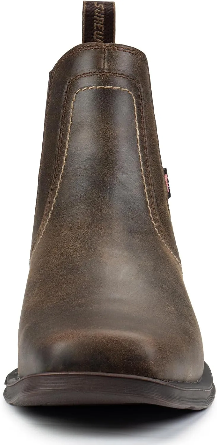 SUREWAY Mens Western Chelsea Cowboy Boots for Men Square Toe,All-Weather Rugged Slip-On Work/Casual/Dress Boots Shoes for Men,Built for Comfort & Durability