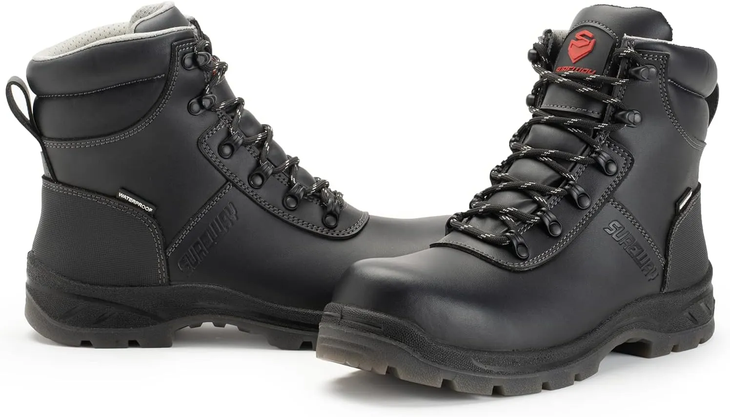 SUREWAY Waterproof Work Boots for Men Soft/Steel Toe Anti-Fatigue Lightweight Waterproof Hiking Boot Full Grain Leather,Manufacture Discontinued
