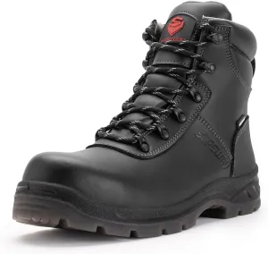 SUREWAY Waterproof Work Boots for Men Soft/Steel Toe Anti-Fatigue Lightweight Waterproof Hiking Boot Full Grain Leather,Manufacture Discontinued