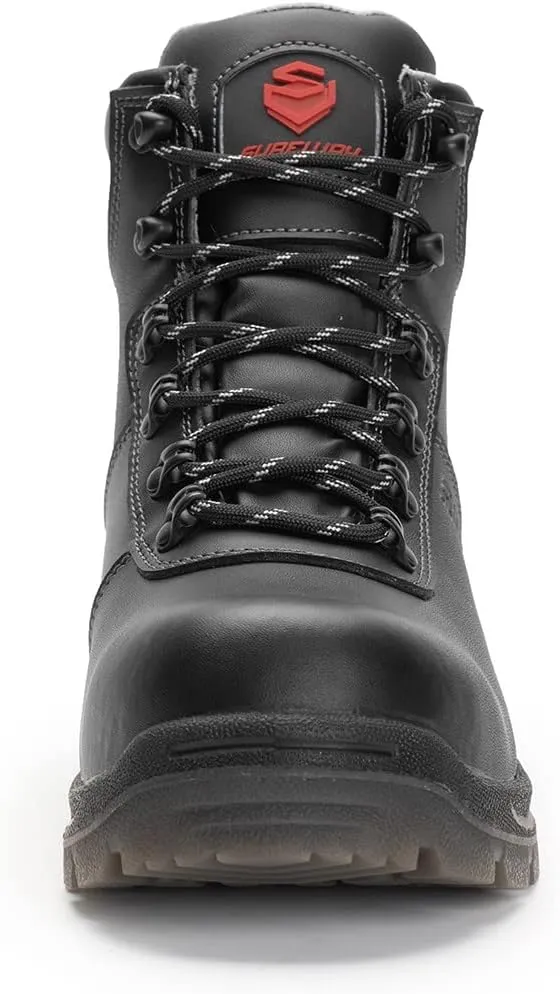 SUREWAY Waterproof Work Boots for Men Soft/Steel Toe Anti-Fatigue Lightweight Waterproof Hiking Boot Full Grain Leather,Manufacture Discontinued