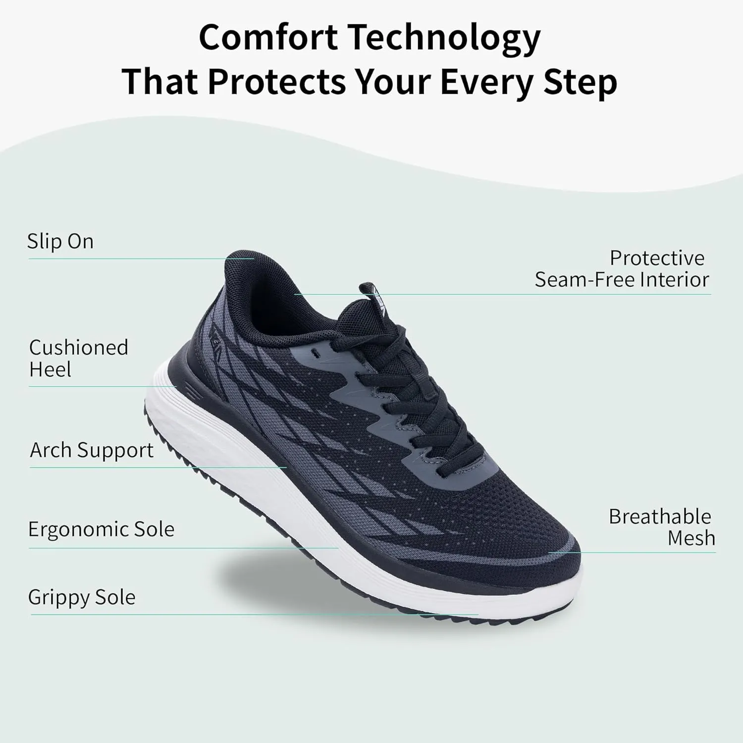 SURRAY Women's Walking Shoes with Arch Support for Plantar Fasciitis, Comfortable Breathable Orthotic Air Tennis Sneakers for Foot and Heel Pain Relief US Size 7-11